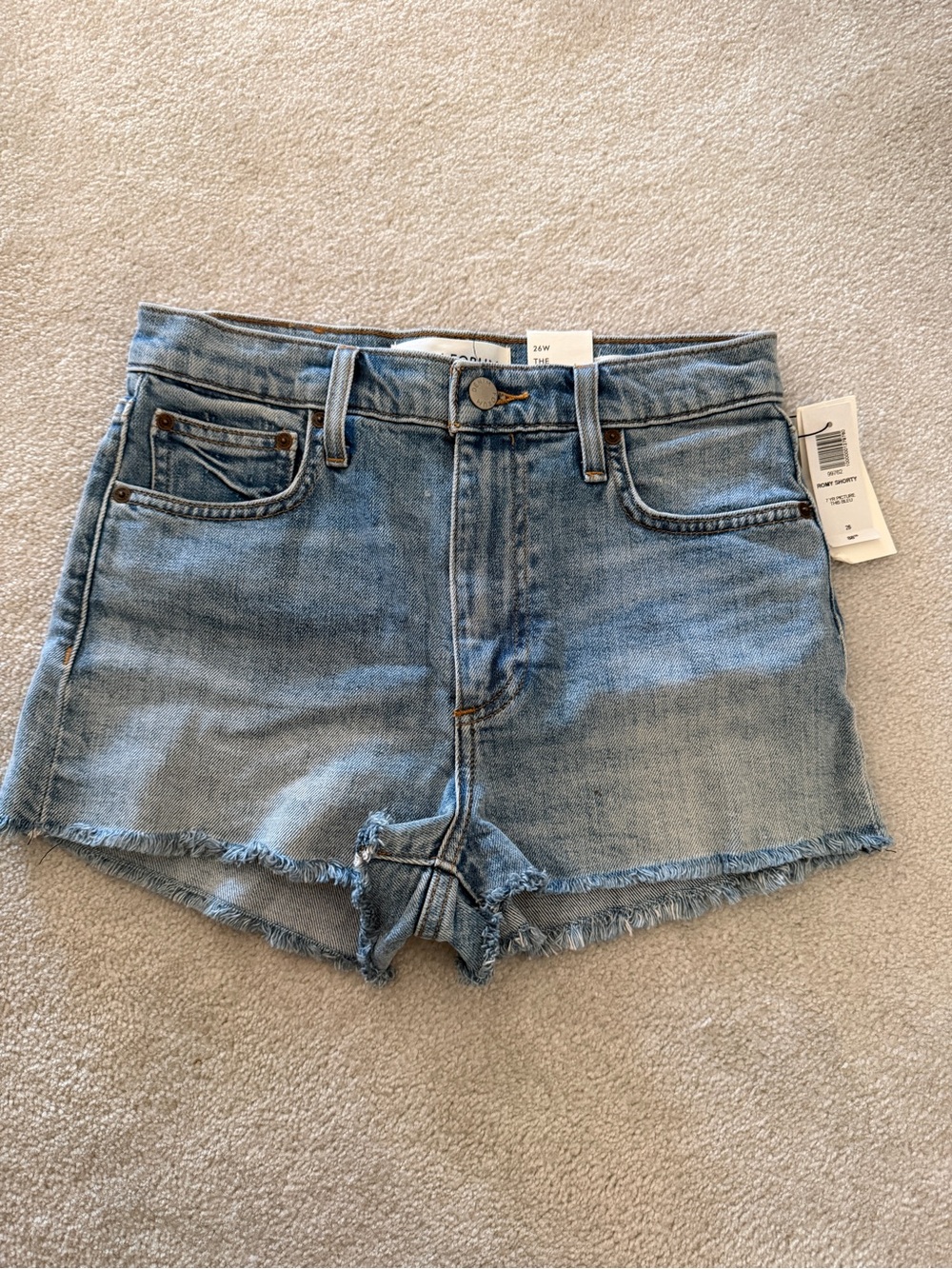 NWT Denim Forum Light Blue Distressed Denim Cutoff Shorts
